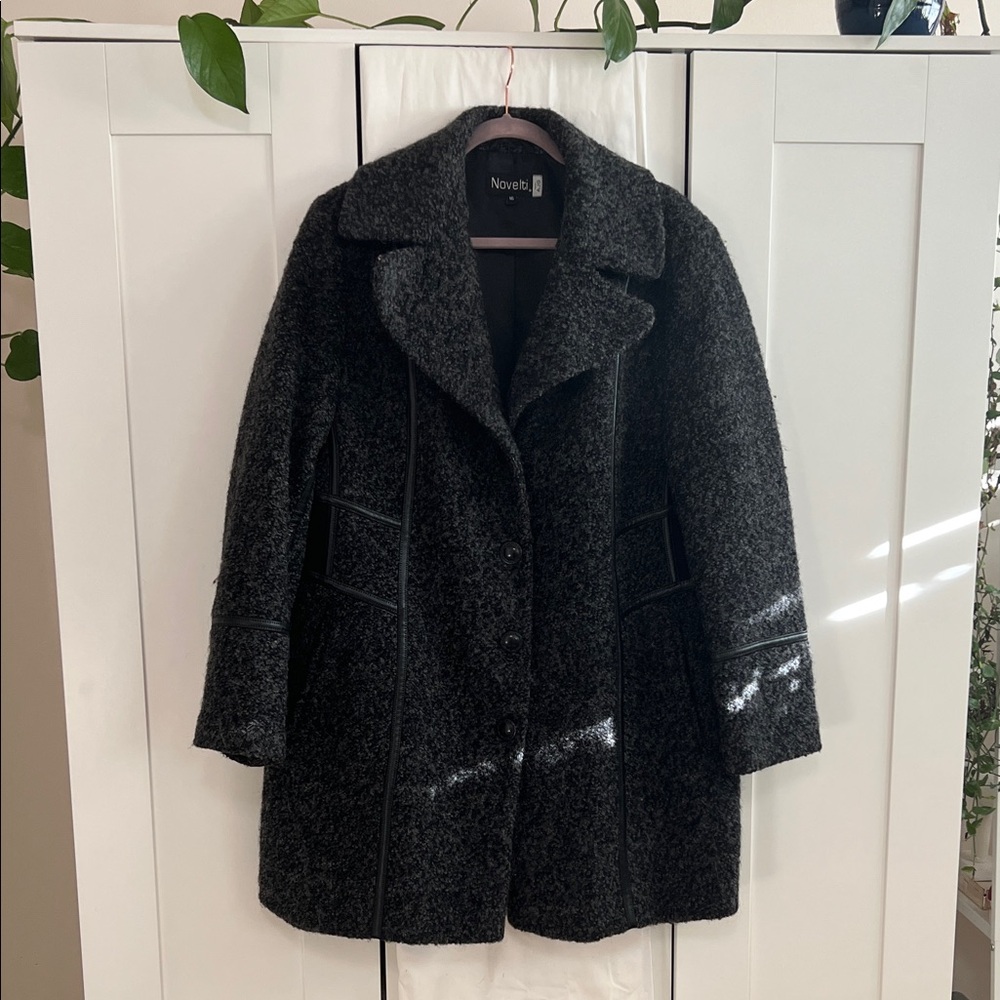 Vintage Novelti Wool Blend Grey Pea Coat 🧥 Size 16 / 18 XXL - Picture 8 of 17